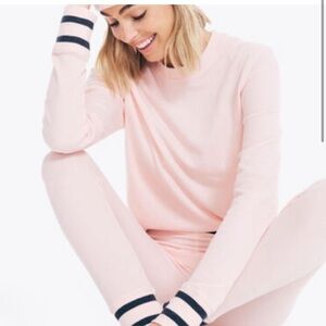 Light Pink Nautica Long John’s Set (Joggers & Long sleeve top) Womens Medium